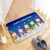 Bath Mats Christmas Series Flanell Floor Doormat Anti-Slip Mattor Badrumsmattor och Mat Set Home Decoracion