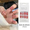 Faux ongles 24pcs tête ronde courte avec des conceptions artificielles fausse presse sur outil de manucure Nail Art Tips7255316