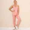 Kvinnors tankar Kvinnor Gymkläder Leggings Top Sports Pink Vest and Pant Yoga Set Seamless Sport Fitness Outfits Tracksuit