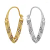 Hoop Earrings ZHUKOU Creative Gold Color V-shaped CZ Crystal Small For Women Jewelry Wholesale VE521