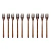 Forks Wooden 10 Pieces EcoFriendly Japanese Wood Salad Dinner Fork Tableware 10 No Rope 230302