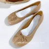 Scarpe eleganti LDINDER Arrivo Womens Shallow Leather Ballet Bowknot Decoration Split Toe Casual Flat Women EU 3540 230302