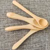 Small Mini 9cm Wooden Round Bamboo Spoon Soup Tea Coffee Salt Spoon Jam Scoop DIY Kitchen Cooking Utensil Tool Cutlery