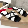 Kvinnor platt korspänne tofflor för sommaren casual wear 100% läder strandklack sandal rutig dekor svart/vit/rödbrun anpassad skrivande välkommen stor storlek 39-