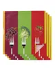 Serviette de table Fruits et légumes sur la fourchette 4/6/8 pièces décor en tissu serviette de dîner pour cuisine assiettes tapis décoration de fête de mariage