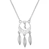 Pendentif Colliers Mori Literary Dream Catcher Simple Frangé Feuilles Argent Couleur Clavicule Chaîne Personnalité Femme Collier SNE360