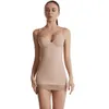 Dameshoeders Shaper Dress bodycon ingebouwd in shapewear bodysuit lingerie body met ingebouwde bh-tops gladde rugjurken vrouwen