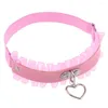 Bracelets de cheville Sexy Femmes Noir En Cuir PU Magnifique Punk Gothique Coeur Élastique Dentelle Jarretière Ceinture Rétro Jarretelles Fleur Harnais