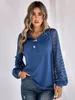 Camicette da donna DGIRL 2023 Autunno Inverno Camicetta Moda Donna Stile di usura Pullover a maniche lunghe Casual Bottone in pizzo Top