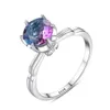 Europeisk stil Fashion Gradient Gem S925 Silver Ring Wedding Jewelry Charmiga Sexiga kvinnor Delikat ring Alla hjärtans dag gåva