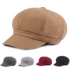 Berets Fashion Soft Wool Women's Beret Fall Winter Cap Casual Brim Octagonal Hat