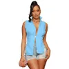 Designer 2023 Womens Clothing Summer New Fashion Sexig Split Shirt Solid Color Simple Sleeveless Tops Tee 5 Färger