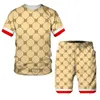 メンズトラックスーツラグジュアリー3D印刷特大の衣類TシャツショーツセットSTREETSWEARMEN TRACKSUIT MALE SET SUMMER BEACH 230228