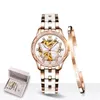 Wristwatches Women Watches Ladies Rhinestone Ceramic Strap Mechanical Watch Waterproof Set Montre FemmeWristwatches WristwatchesWristwatches