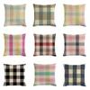 Oreiller Style nordique géométrie couverture lin coton coloré Plaid maison décorative canapé jeter étui