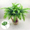 Decorative Flowers 7 Forks/Bouquet Artificial Fern Persian Leaves Vines Simulation Plastic Grass Green Plant Wedding Party House Garden