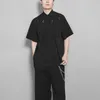 Men's T Shirts Summer Product Original Harbor Wind Dark Department Personality Cross Weaving Belt Splice Casual Short-sleeved Shirt Male Tr