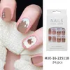 Faux ongles 24pcs tête ronde courte avec des conceptions artificielles fausse presse sur outil de manucure Nail Art Tips7255316