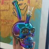 Skull Glass Bubbler Bong Hookahs Akcesoria dymu szklana rura mocna dab platformy bubblery chicha