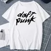Herr-T-shirts Daft Punk Tryckt Man T-shirt Cool Electronic House Musik Streetwear Dans DJ Toppar Vintage Man Kortärmade Kläder Ropa Hombre W0224