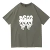 bawełniany tkanina dsq2 krótkoczerwiecowa koszulka męska nowa letnia okrągła szyja nadrukowana dolna koszulka moda firma Pure Cotton T-shirt cienki, szczupły rękaw