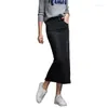 Rokken klassieke denim rok vrouwen 2023 Lange Jean High Taille Pencil Ladies Stretch Black Blue Faldas Largas Jupe Longue Femme