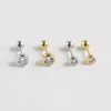 Stud Earrings Sterling Silver Earring Fashion Zircon Round Screw Ear Bone Nails Wild Simple Trend Female Girl JewelryStud Effi22