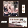 Valse nagels 24 -sten nail art tips Sky Blue Snowflakes Full Cover Butterfly Ballerina Almond French Lange Coffin Fake