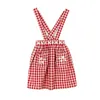 Jupes BEBEZOO Filles Jarretelles Jupes Rouge Plaid Casual Doux A-ligne Jupe Robe Mignonne Pour 3-8 Ans Enfants Fille Vêtements T230301