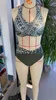 2023 New Two Piece Bikini Set Flower Print Girl Swimsuit High Waist Bikini Set Summer Beach Clothes