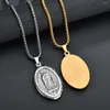 Hangende kettingen uzone religieuze maagd Maria amulet ketting roestvrij staal christelijke sieraden gebed voor vrouwen kerstcadeau