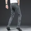 Men's Jeans Men's Casual Skinny Jeans Middle Waist Comfortable Straight Elasticity Classic Style Blue Denim Trousers Male Grey Pants 230302