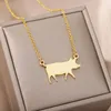 Kedjor Simple Dog Pendant Halsband för kvinnor Silverfärg Rostfritt stål Geometri Animal Necklace Gotiska födelsedagsmycken 2023