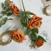 Decorative Flowers 1pc 3 Heads Curling Rose Artificial Flower Branch Diy Home Decoration Table Shop Window Display Wedding Party Fake