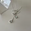 Chaînes Amaiyllis 925 Sterling Silver Minimaliste Goutte D'eau Collier Simple Personnalité Sauvage Accessoires Bijoux