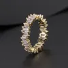 Anel de pedra de cristal branco de luxo Anel irregular de zirconia anéis de casamento para mulheres engajamento geométrico de zircão da moda