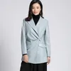 Jackets femininos Autumn Leather Coat Casal Ovelha Moda Moda Dresses Pequenos Gun Gollar Split Split 230302