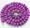 Chains Sri Lanka Natural 5x8mm Faceted Fuchsia Gems Beads Necklace 18 "