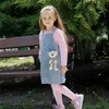 التنانير Vfochi 2022 Girl Denim Sumpender Skirt مع Teddy Bear Summer Children Cloths Kids Pink Skirt for Girls Jeans Saps 2-10y T230301