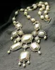 Colliers pendentif prix de gros le plus décent élégant résine plante blanc brillant couleur or collier de perles simulées