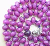 Kedjor Sri Lanka Natural 5x8mm Facettered Fuchsia Gems Beads Halsband 18 "