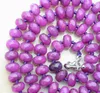 Chains Sri Lanka Natural 5x8mm Faceted Fuchsia Gems Beads Necklace 18 "