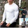 T-shirts pour hommes Hommes Mode Gymnases Bodybuilding Sporting T-shirts À Manches Longues Fitness Hommes Solide Haute Qualité