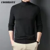 Herrtröjor Coodrony Brand 100% Merino Wool Turtleneck tröja män Kläder Autumn Winter Pure Color Slim Tjock Warme Cashmere Pullover Z3016 230302