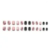 False Nails 24pcs Detachable Sweet Cool DIY Manicure Press On LongBallerina Black French