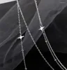 Orecchini pendenti 2023 moda carino asimmetrico croce stella nappa per le donne gioielli da festa a catena lunga in cristallo coreano Brincos