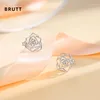 Stud Earrings Japan And South Korea Fresh Forest Silver Needle Student Fashion Niche Simple Ear Jewelry Rose Gold Flower