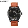 Luxe Hommes CAGARNY Montres Argent Multifonction chronographe en acier inoxydable Casual Montre horloge montres homme261A