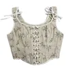 Belts Floral Bustier Crop Top Waist Cincher Lace Up Tank Tops Corset With Straps For Women To Wear Out Drop