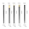 Chopsticks 510Pairs Black Chinese Japanese Alloy Sushi Food Sticks Reusable Stainless Steel Gift 230302